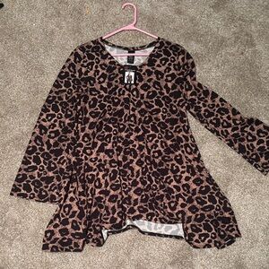 Leopard Print Women's Tunic Top